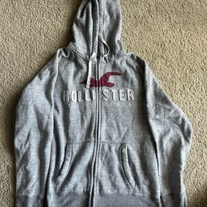 Hollister Gray Zip Up Sweater
